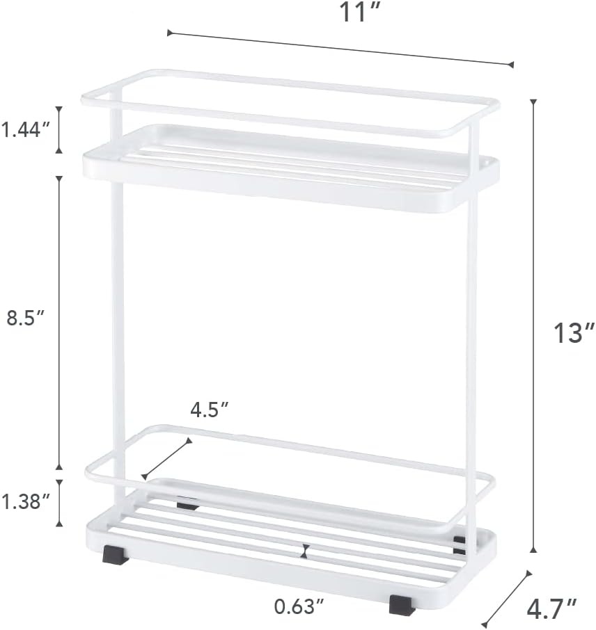 image:imageYAMAZAKI Home Tower Bath Rack Bathroom Shower Storage Holder Caddy Shelf Organizer Medium 17 Steel Holds Up to 9 DispensersWhite