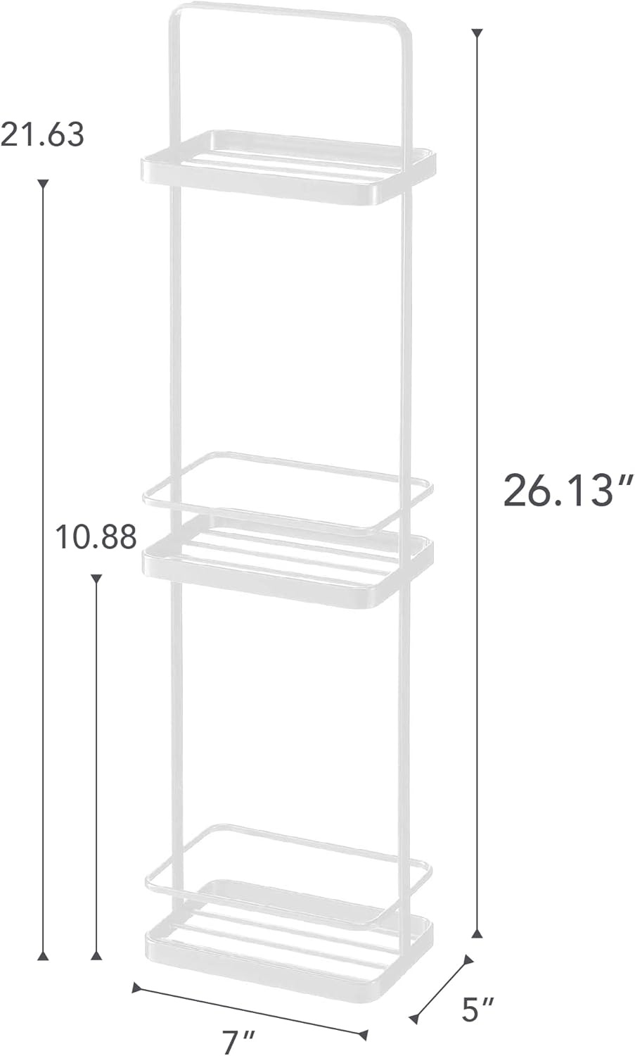 image:imageYAMAZAKI Home Tower Bath Rack Bathroom Shower Storage Holder Caddy Shelf Organizer Medium 17 Steel Holds Up to 9 DispensersWhite