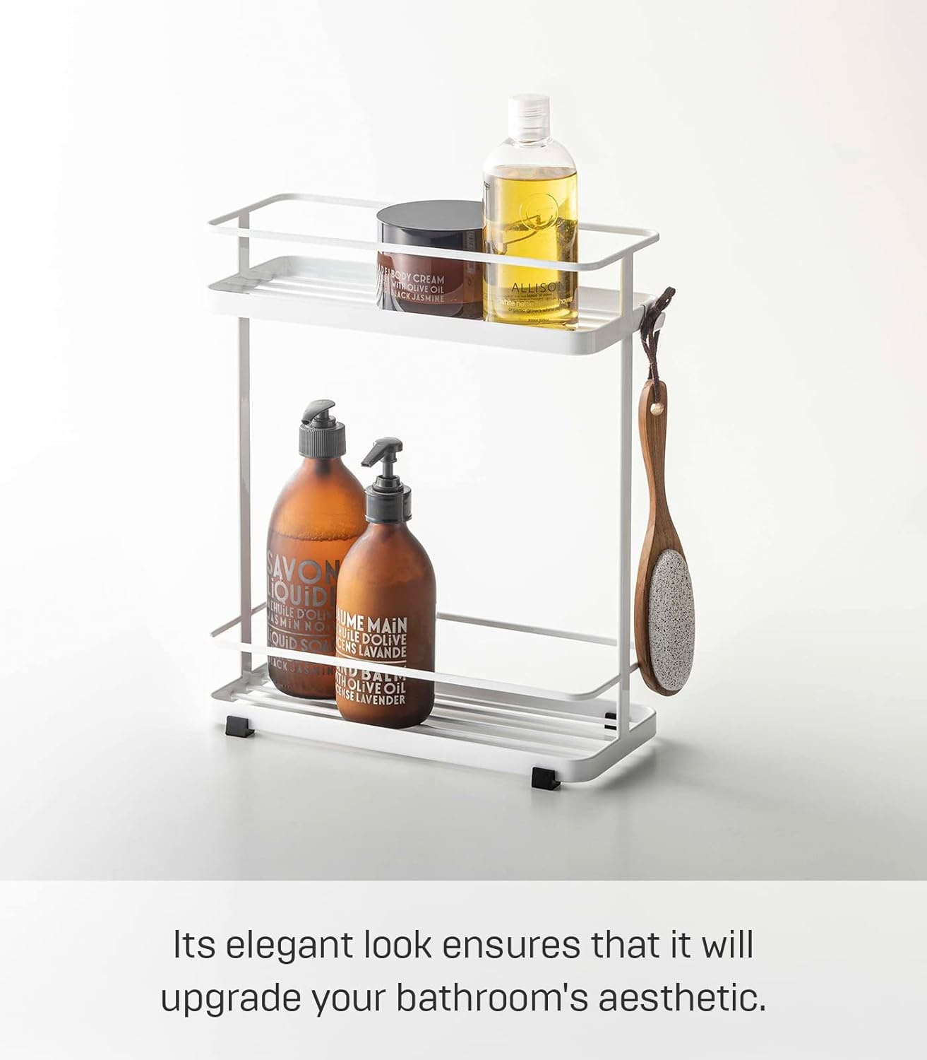 image:imageYAMAZAKI Home Tower Bath Rack Bathroom Shower Storage Holder Caddy Shelf Organizer Medium 17 Steel Holds Up to 9 DispensersWhite