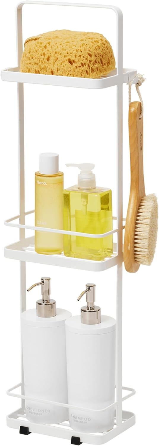 image:imageYAMAZAKI Home Tower Bath Rack Bathroom Shower Storage Holder Caddy Shelf Organizer Medium 17 Steel Holds Up to 9 DispensersWhite