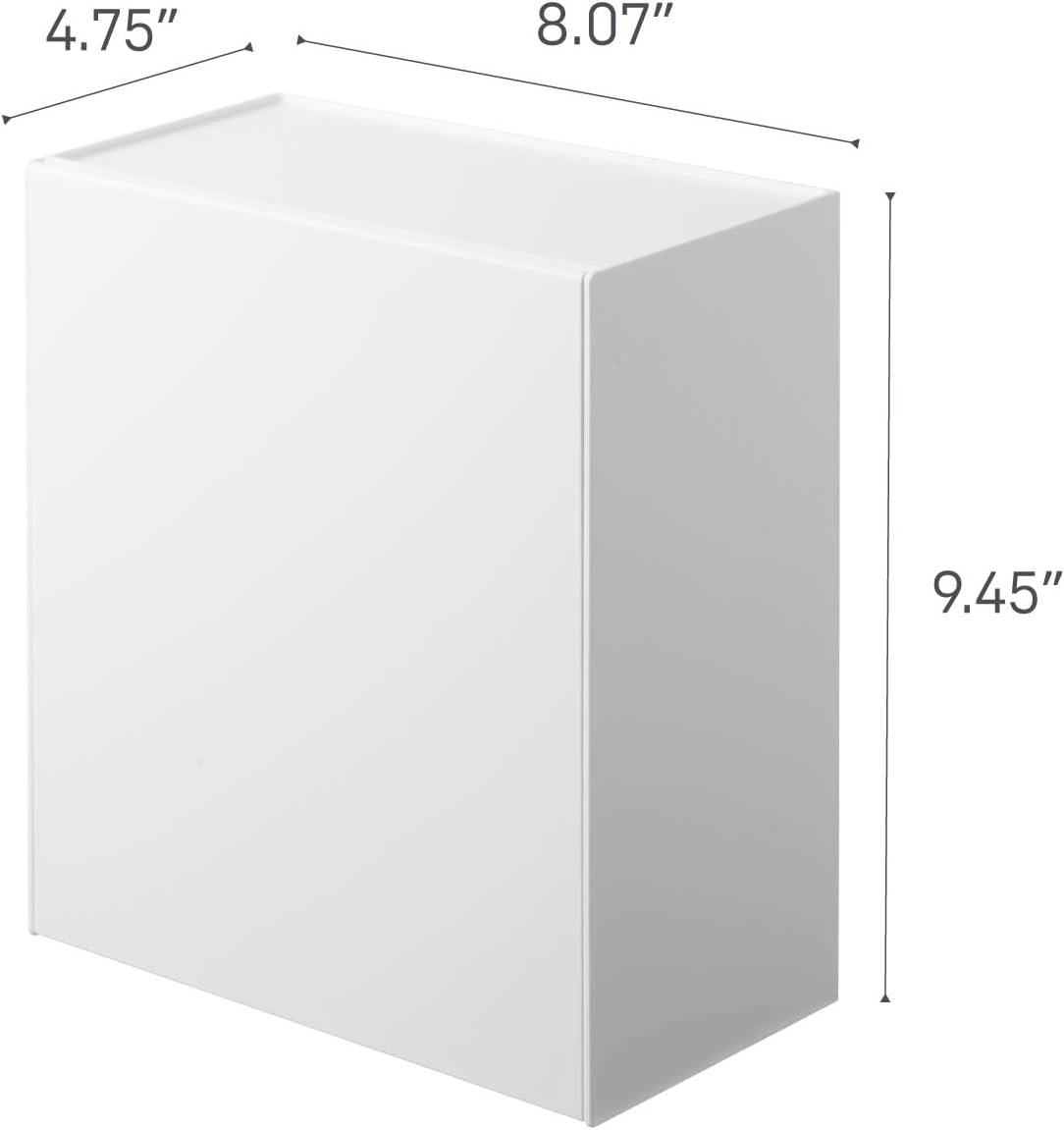 image:imageYAMAZAKI Home Tower Compact Wall Bin With Lid amp Tray Small Storage Container or Waste Holder for Bathroom amp KitchenWhite
