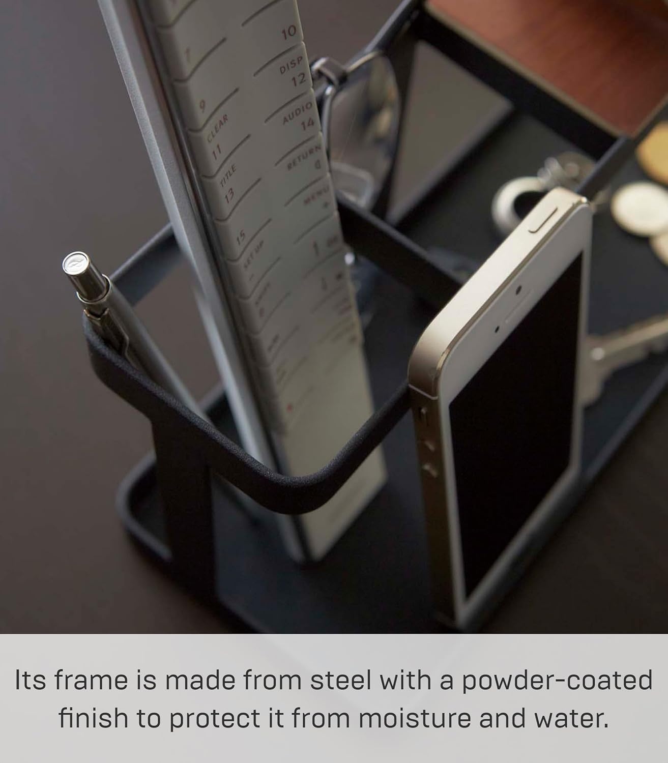 image:imageYAMAZAKI Home Tower Desk Bar Wood amp Steel Organizer SteelBlack