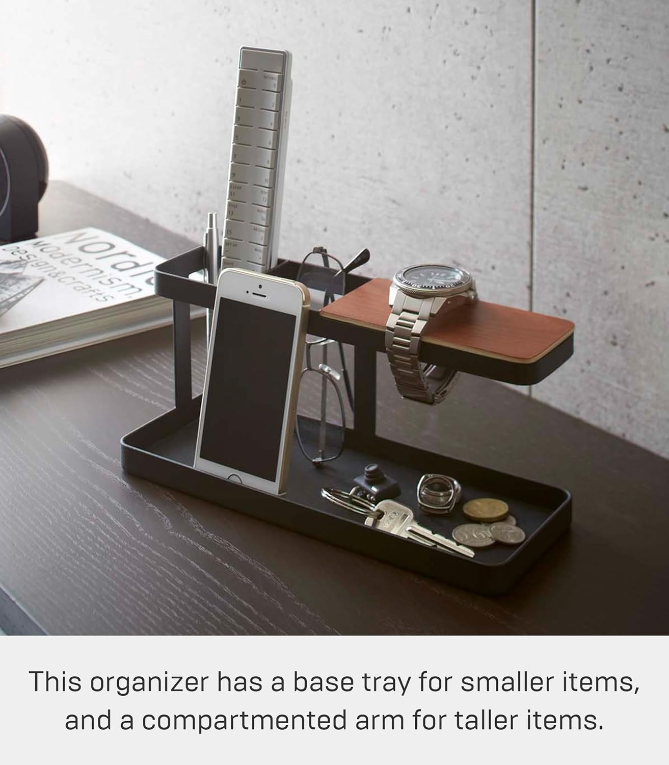 image:imageYAMAZAKI Home Tower Desk Bar Wood amp Steel Organizer SteelBlack