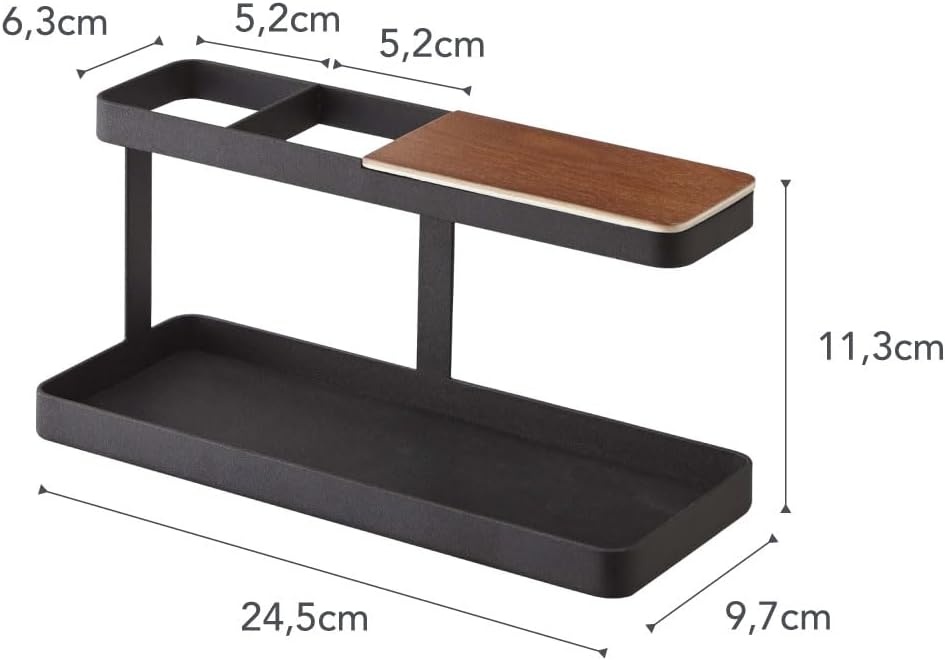 image:imageYAMAZAKI Home Tower Desk Bar Wood amp Steel Organizer SteelBlack