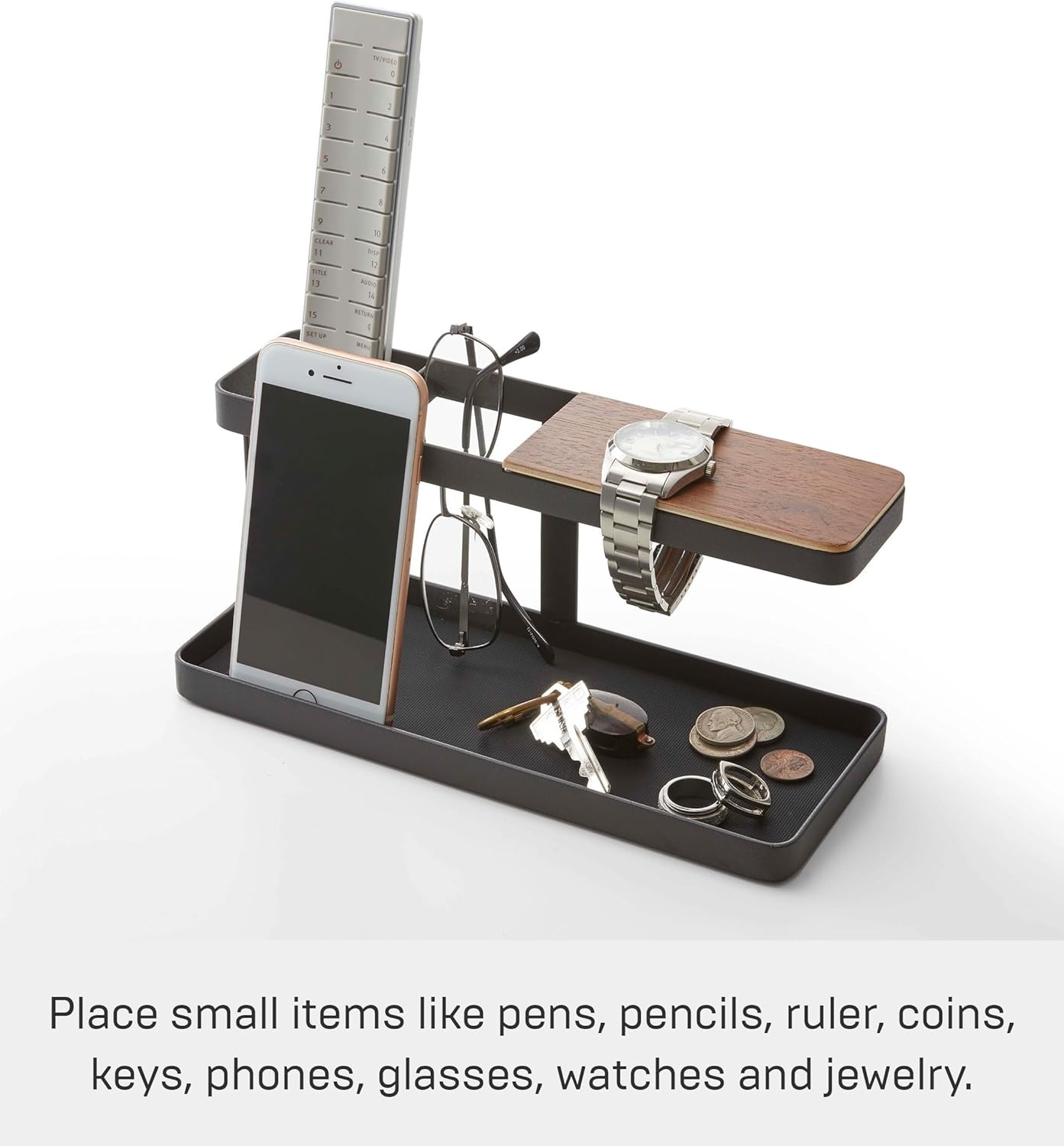 image:imageYAMAZAKI Home Tower Desk Bar Wood amp Steel Organizer SteelBlack