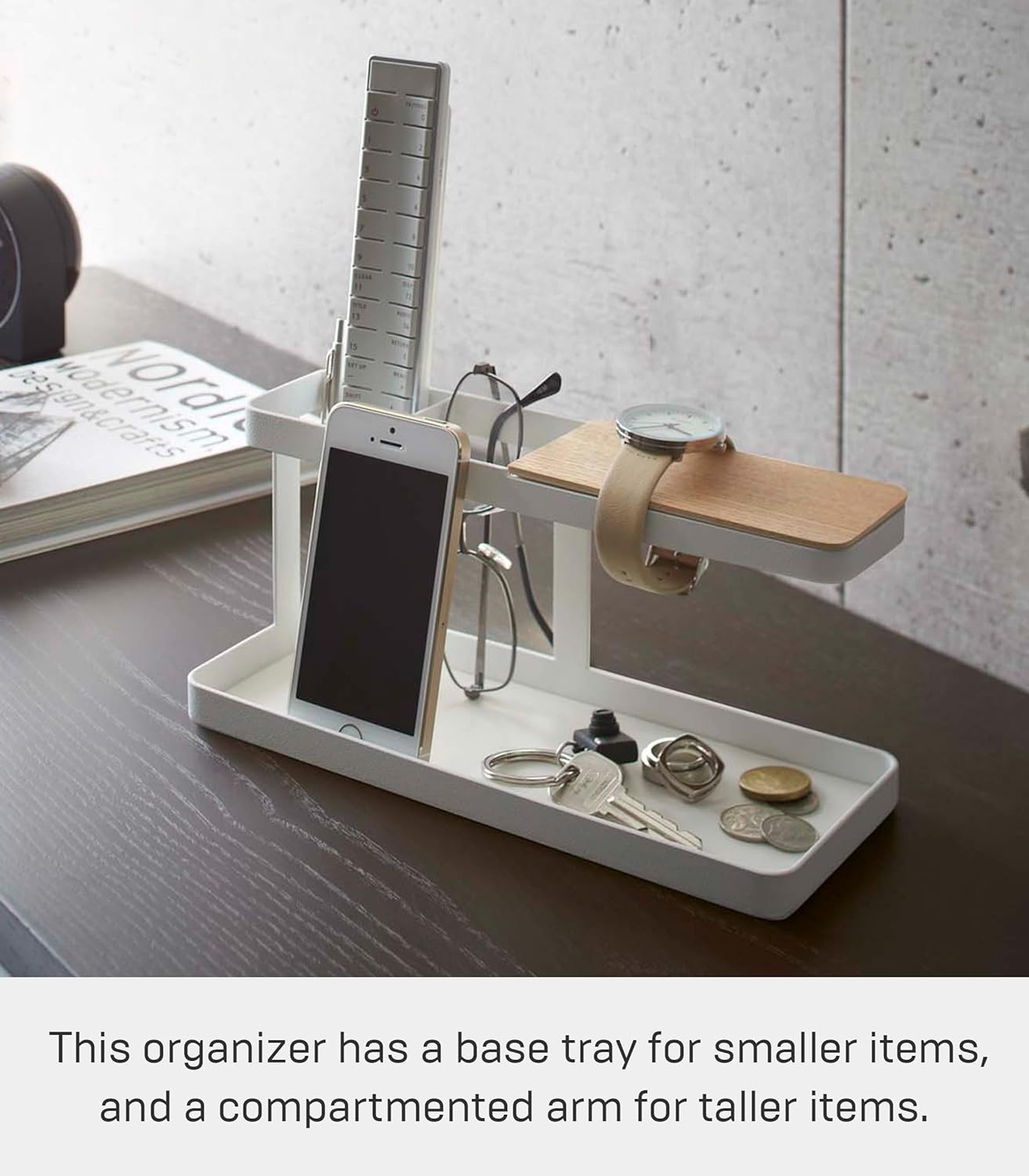 image:imageYAMAZAKI Home Tower Desk Bar Wood amp Steel Organizer SteelWhite