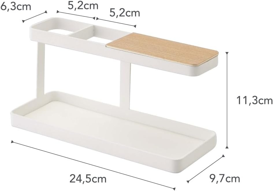 image:imageYAMAZAKI Home Tower Desk Bar Wood amp Steel Organizer SteelWhite