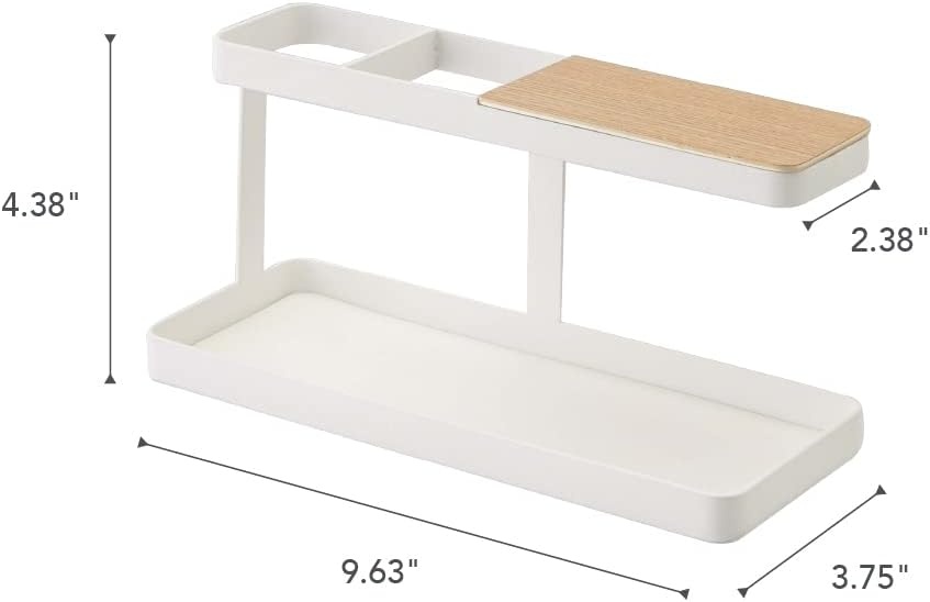image:imageYAMAZAKI Home Tower Desk Bar Wood amp Steel Organizer SteelWhite