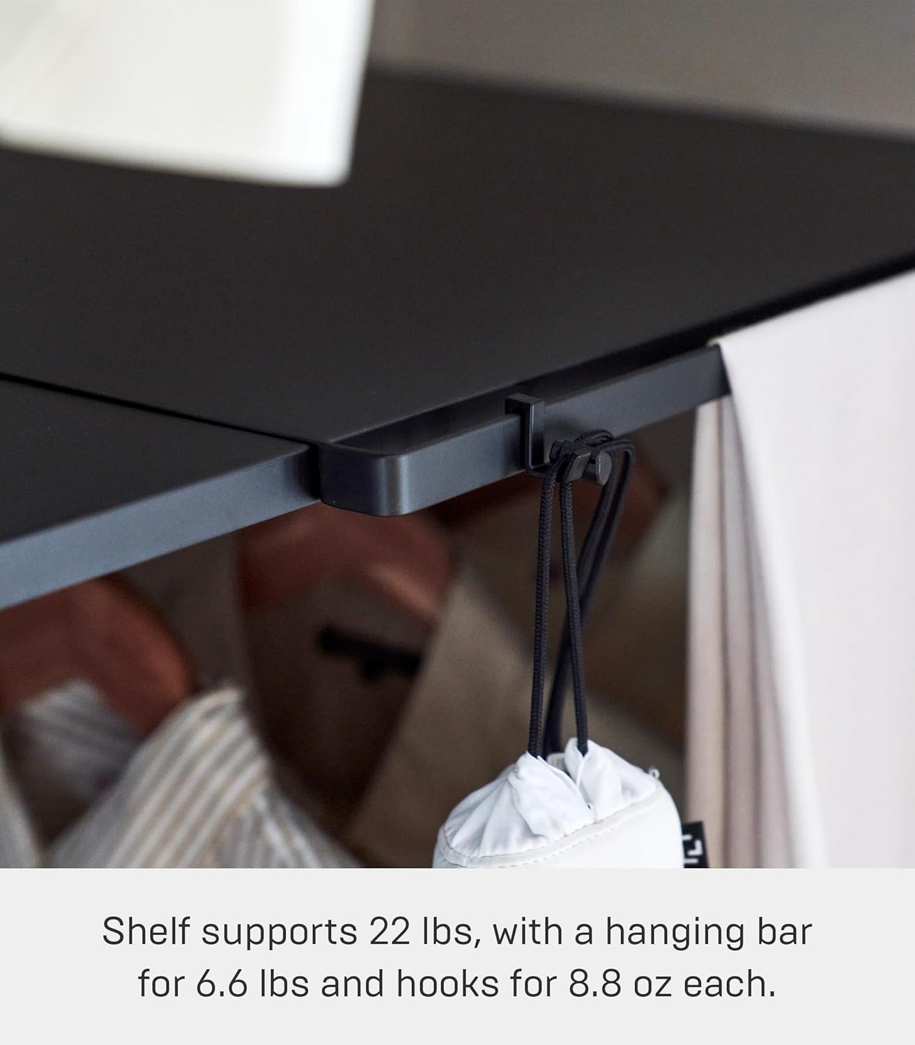 image:imageYAMAZAKI Home Tower Expandable Over Suitcase Shelf Closet Luggage Organization Clothes Hanger Metal Shelf SteelBlack