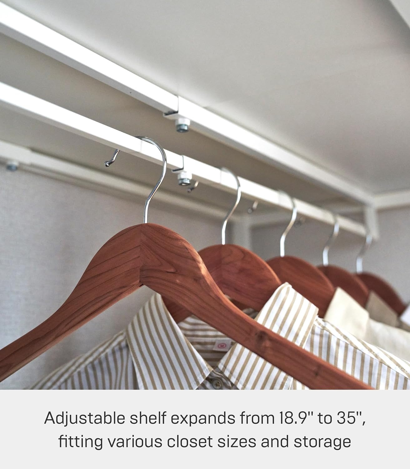 image:imageYAMAZAKI Home Tower Expandable Over Suitcase Shelf Closet Luggage Organization Clothes Hanger Metal Shelf SteelWhite