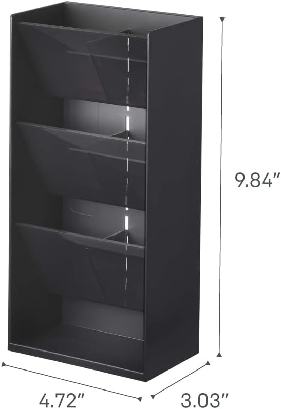 image:imageYAMAZAKI Home Tower Jewelry amp Makeup Organizer Standup Cosmetic Storage Box Display Case Angled Abs PlasticBlack