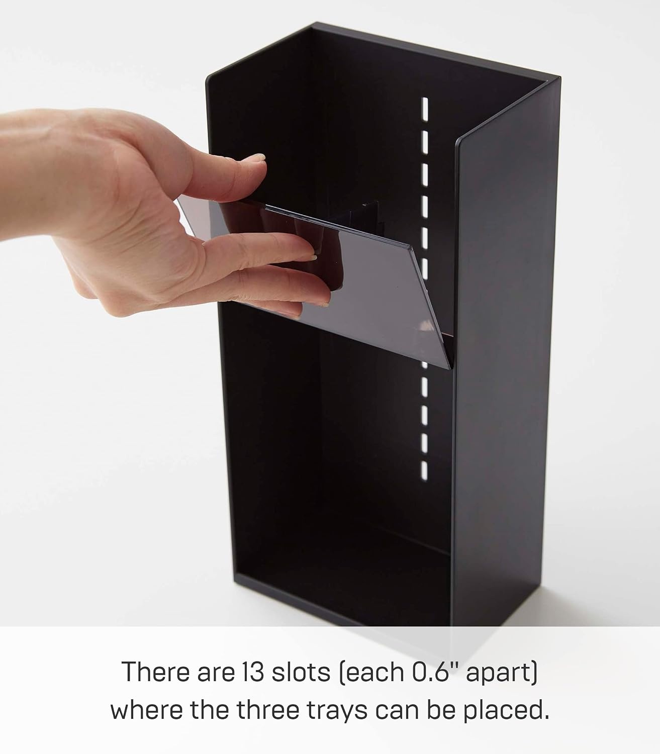 image:imageYAMAZAKI Home Tower Jewelry amp Makeup Organizer Standup Cosmetic Storage Box Display Case Angled Abs PlasticBlack