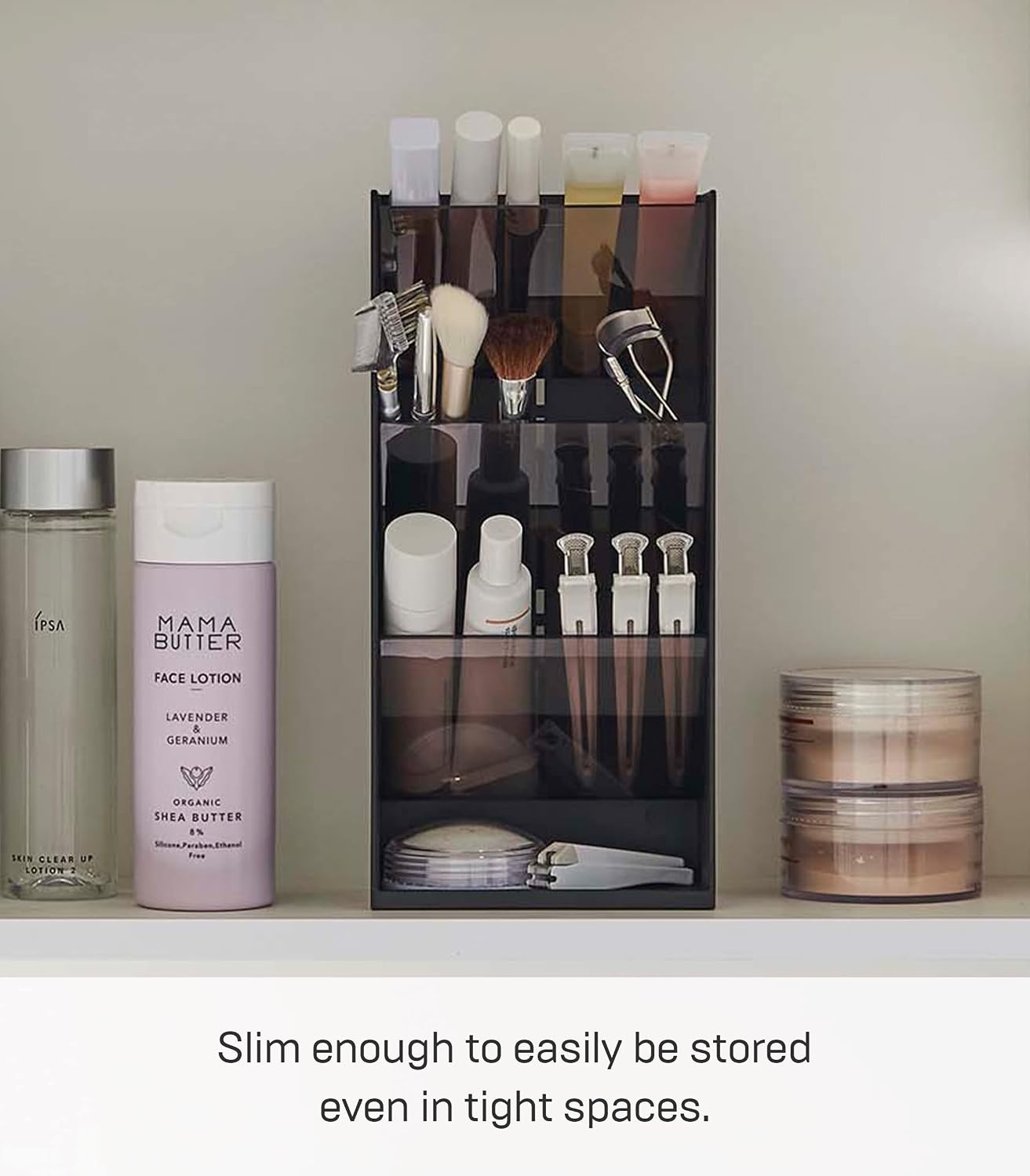 image:imageYAMAZAKI Home Tower Jewelry amp Makeup Organizer Standup Cosmetic Storage Box Display Case Angled Abs PlasticBlack