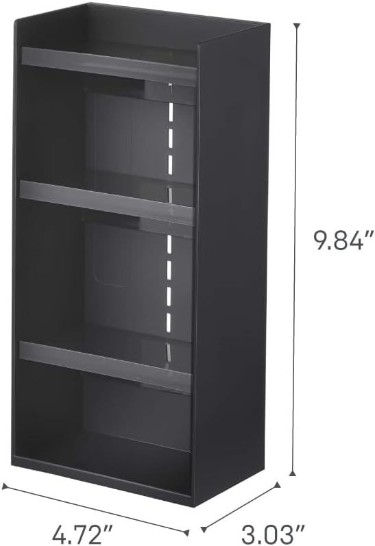 image:imageYAMAZAKI Home Tower Jewelry amp Makeup Organizer Standup Cosmetic Storage Box Display Case Flat Abs PlasticBlack