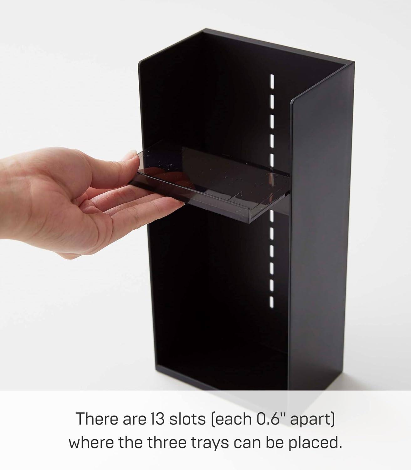 image:imageYAMAZAKI Home Tower Jewelry amp Makeup Organizer Standup Cosmetic Storage Box Display Case Flat Abs PlasticBlack