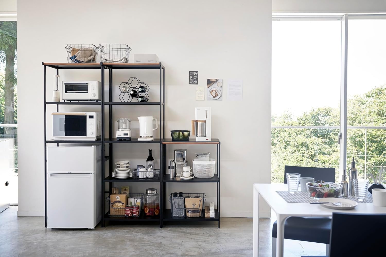 image:imageYAMAZAKI Home Tower Kitchen Appliance Storage Rack Metal Shelving Unit Standing Organizer Heavy Duty Shelves 67Inch Fridge 67 SteelBlack