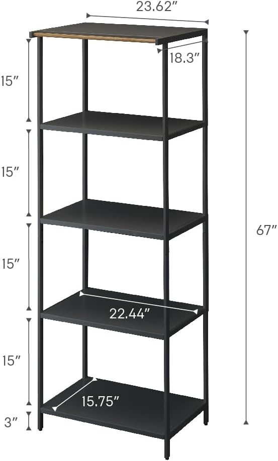 image:imageYAMAZAKI Home Tower Kitchen Appliance Storage Rack Metal Shelving Unit Standing Organizer Heavy Duty Shelves 67Inch Fridge 67 SteelBlack