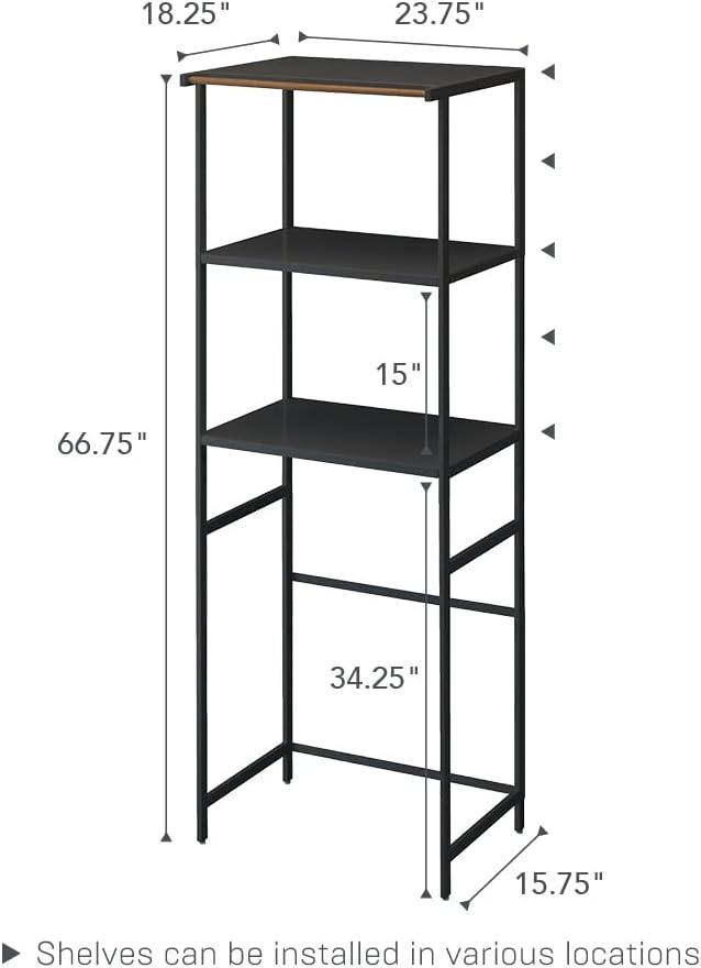 image:imageYAMAZAKI Home Tower Kitchen Appliance Storage Rack Metal Shelving Unit Standing Organizer Heavy Duty Shelves 67Inch Fridge 67 SteelBlack