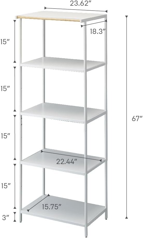 image:imageYAMAZAKI Home Tower Kitchen Appliance Storage Rack Metal Shelving Unit Standing Organizer Heavy Duty Shelves 67Inch Fridge 67 SteelWhite
