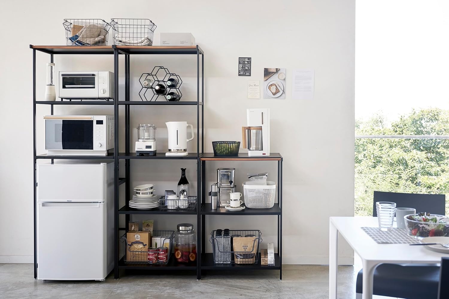 image:imageYAMAZAKI Home Tower Kitchen Appliance Storage Rack Metal Shelving Unit Standing Organizer Heavy Duty Shelves 67Inch Fridge 67 SteelWhite