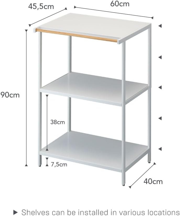 image:imageYAMAZAKI Home Tower Kitchen Appliance Storage Rack Metal Shelving Unit Standing Organizer Heavy Duty Shelves 67Inch Fridge 67 SteelWhite