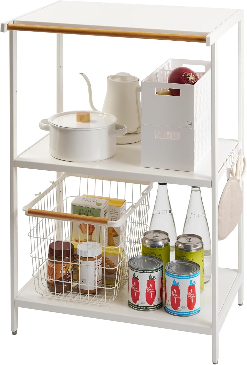 image:imageYAMAZAKI Home Tower Kitchen Appliance Storage Rack Metal Shelving Unit Standing Organizer Heavy Duty Shelves 67Inch Fridge 67 SteelWhite