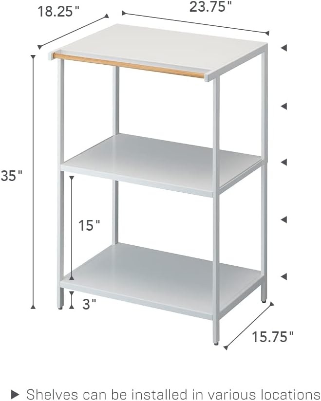 image:imageYAMAZAKI Home Tower Kitchen Appliance Storage Rack Metal Shelving Unit Standing Organizer Heavy Duty Shelves 67Inch Fridge 67 SteelWhite