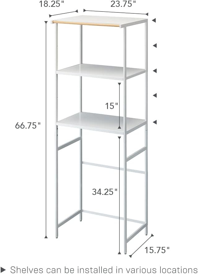image:imageYAMAZAKI Home Tower Kitchen Appliance Storage Rack Metal Shelving Unit Standing Organizer Heavy Duty Shelves 67Inch Fridge 67 SteelWhite