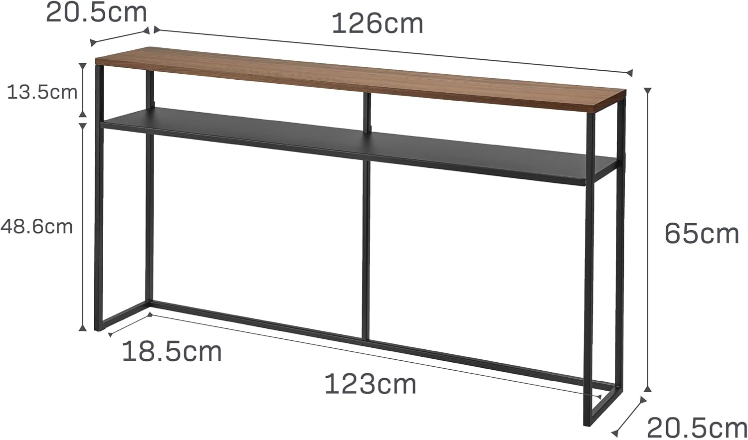 image:imageYAMAZAKI Home Tower Long Console Table for Entryway Or Hallways Narrow Behnd Sofa Table with Wooden TopWhite