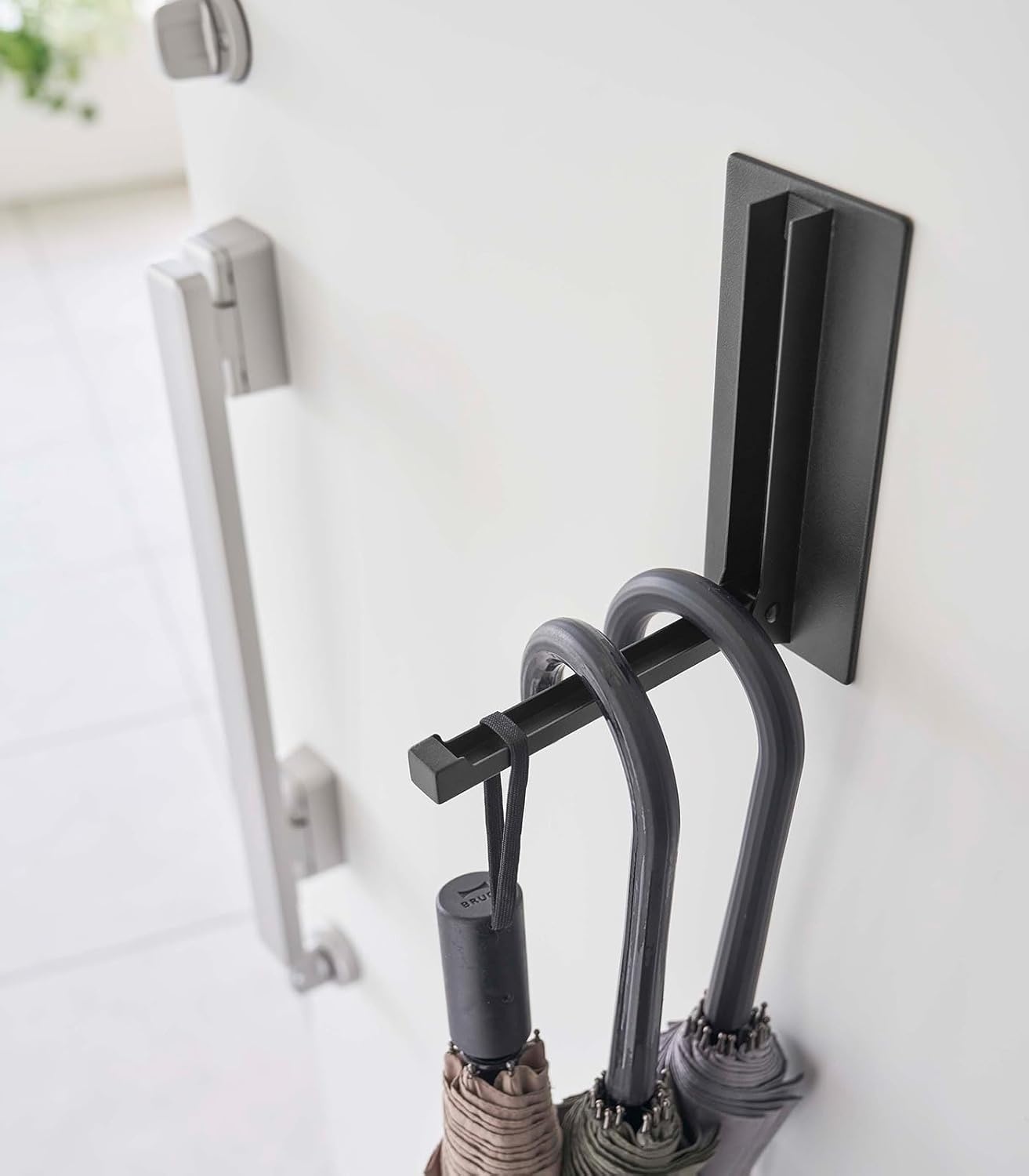 image:imageYAMAZAKI Home Tower Magnetic Folding Hook for Wall Door Or Refrigerator Collapsible Coat Bag Or Umbrella Metal Hanger SteelBlack