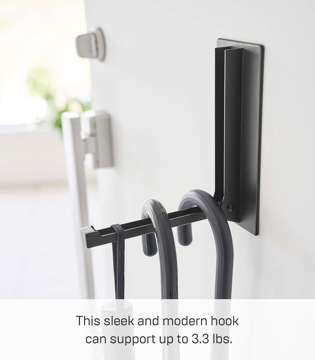 image:imageYAMAZAKI Home Tower Magnetic Folding Hook for Wall Door Or Refrigerator Collapsible Coat Bag Or Umbrella Metal Hanger SteelBlack