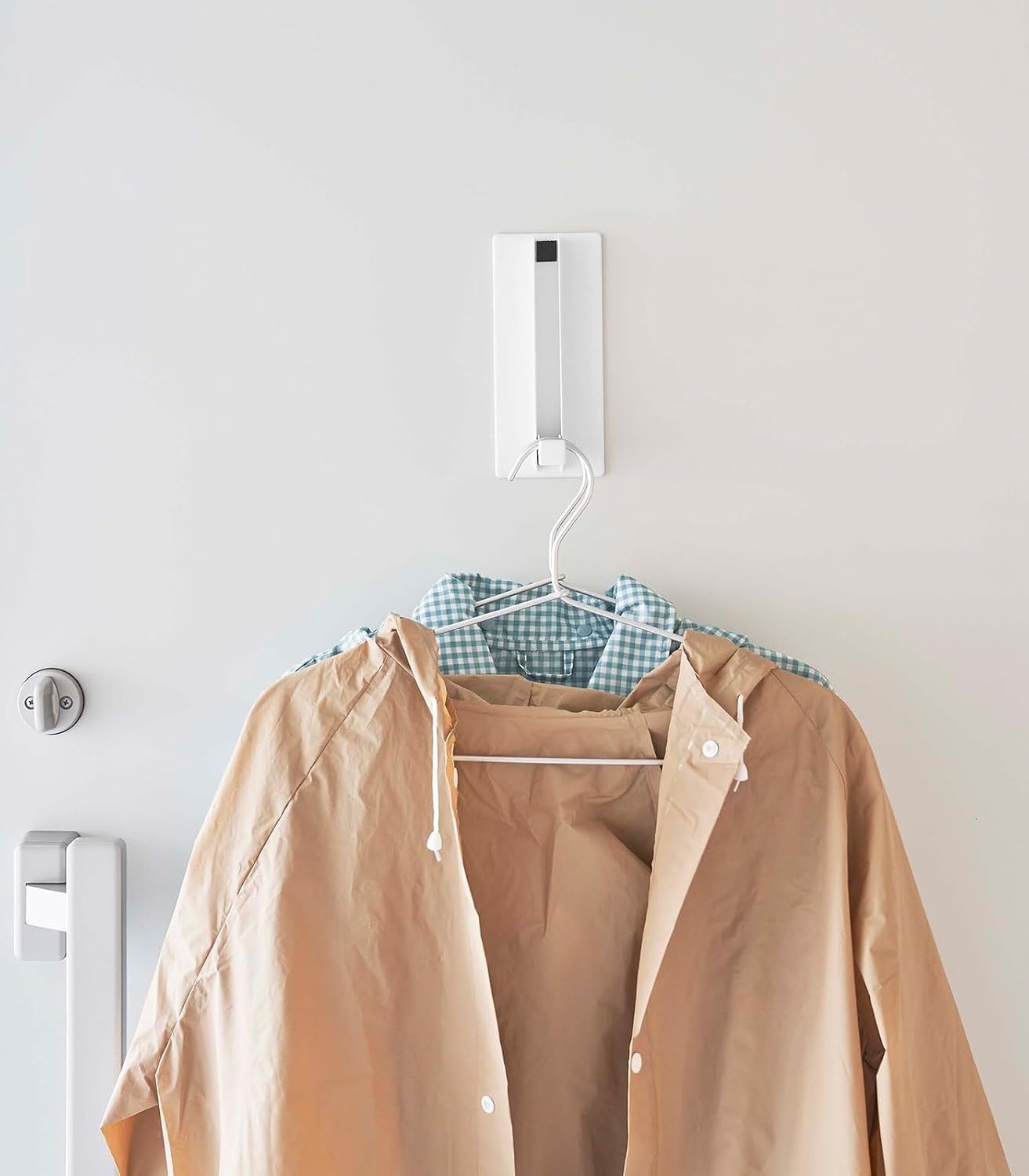 image:imageYAMAZAKI Home Tower Magnetic Folding Hook for Wall Door Or Refrigerator Collapsible Coat Bag Or Umbrella Metal Hanger SteelWhite