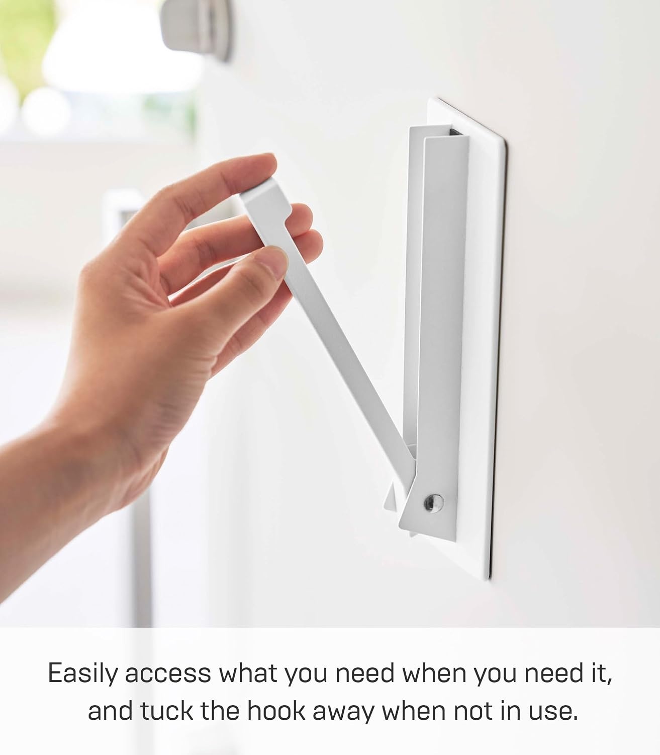 image:imageYAMAZAKI Home Tower Magnetic Folding Hook for Wall Door Or Refrigerator Collapsible Coat Bag Or Umbrella Metal Hanger SteelWhite