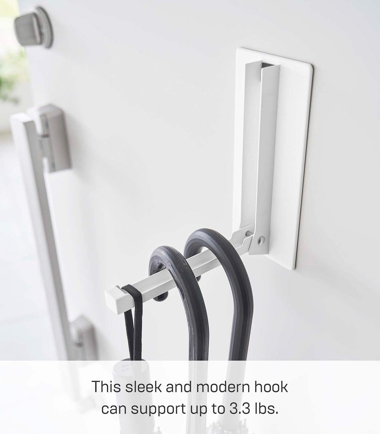 image:imageYAMAZAKI Home Tower Magnetic Folding Hook for Wall Door Or Refrigerator Collapsible Coat Bag Or Umbrella Metal Hanger SteelWhite