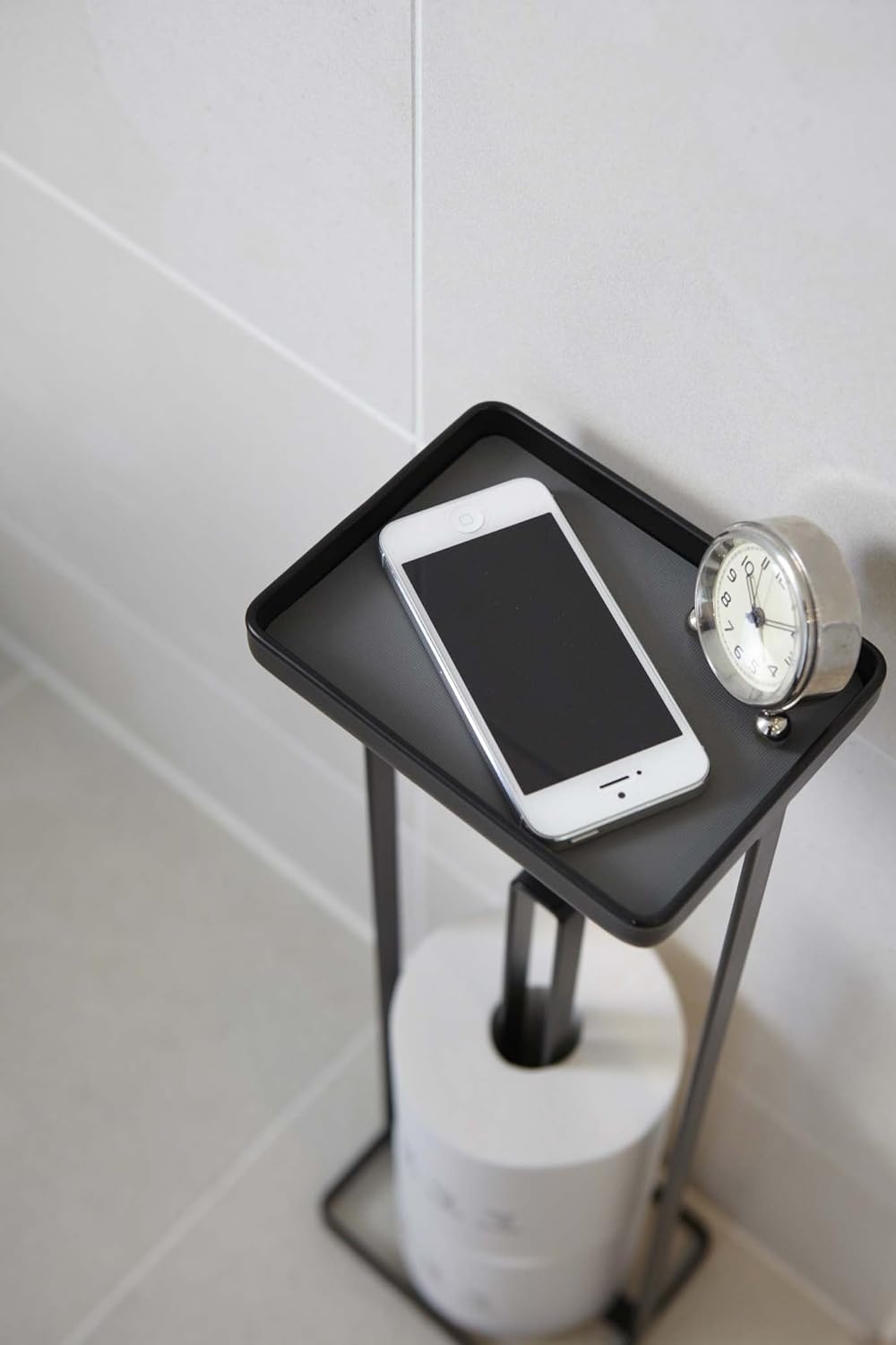 image:imageYAMAZAKI Home Tower Roll Paper Stand with Tray Steel Holds 3 Toilet Paper RollsWhite