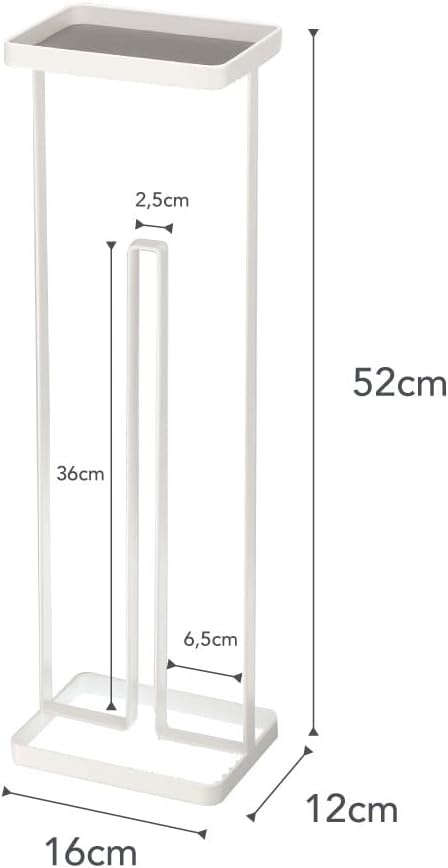image:imageYAMAZAKI Home Tower Roll Paper Stand with Tray Steel Holds 3 Toilet Paper RollsWhite