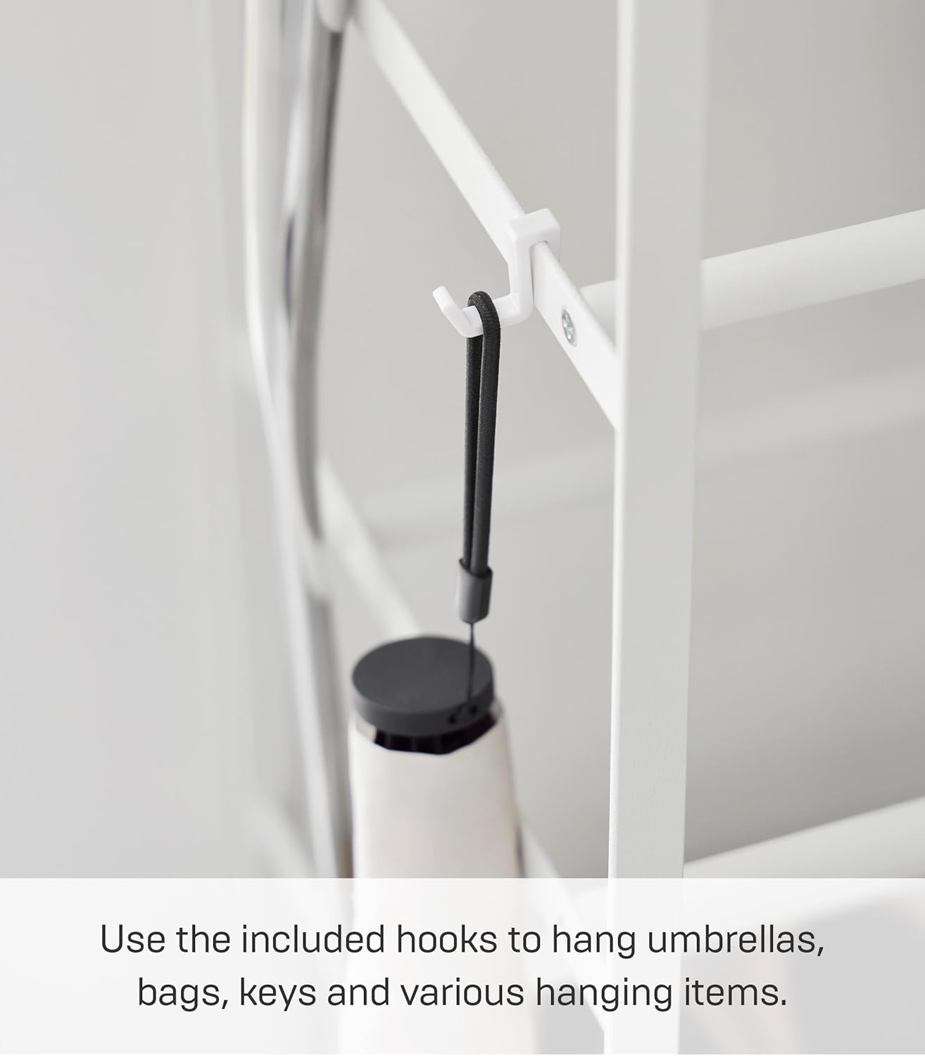 image:imageYAMAZAKI Home Tower Rolling FiveTier Shoe Rack Steel Frame with Wooden Top SpaceSaving Shoe Organizer On Wheels 34 Steel Wood White