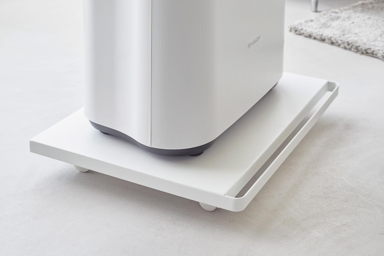 image:imageYAMAZAKI Home Tower Rolling Utility Caddy with Handles Under Desk Storage for Printers Humidifiers and Heavy Boxes 2 Steel White