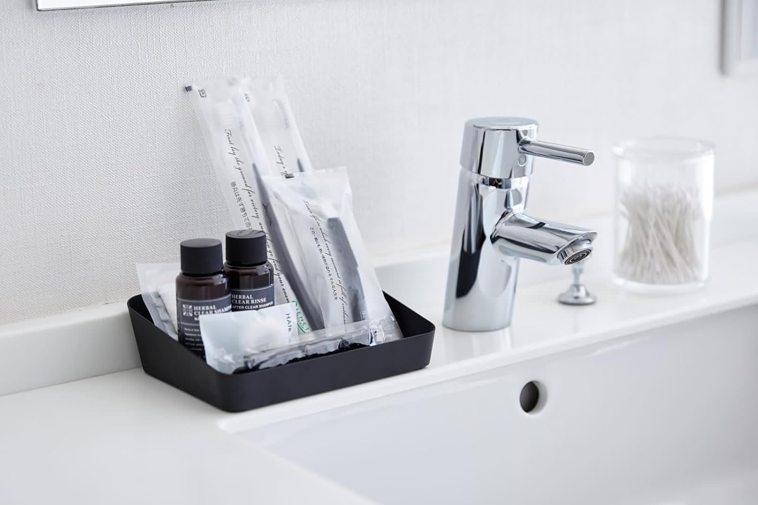 image:imageYAMAZAKI Home Tower Space Saving Vanity Tray 35 X 35 SteelBlack