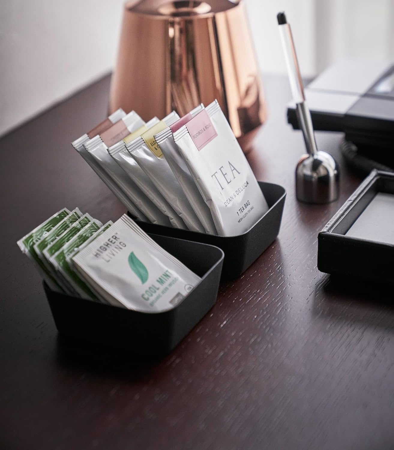 image:imageYAMAZAKI Home Tower Space Saving Vanity Tray 35 X 35 SteelBlack