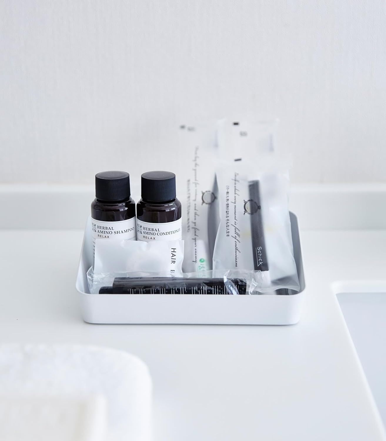 image:imageYAMAZAKI Home Tower Space Saving Vanity Tray 35 X 35 SteelWhite
