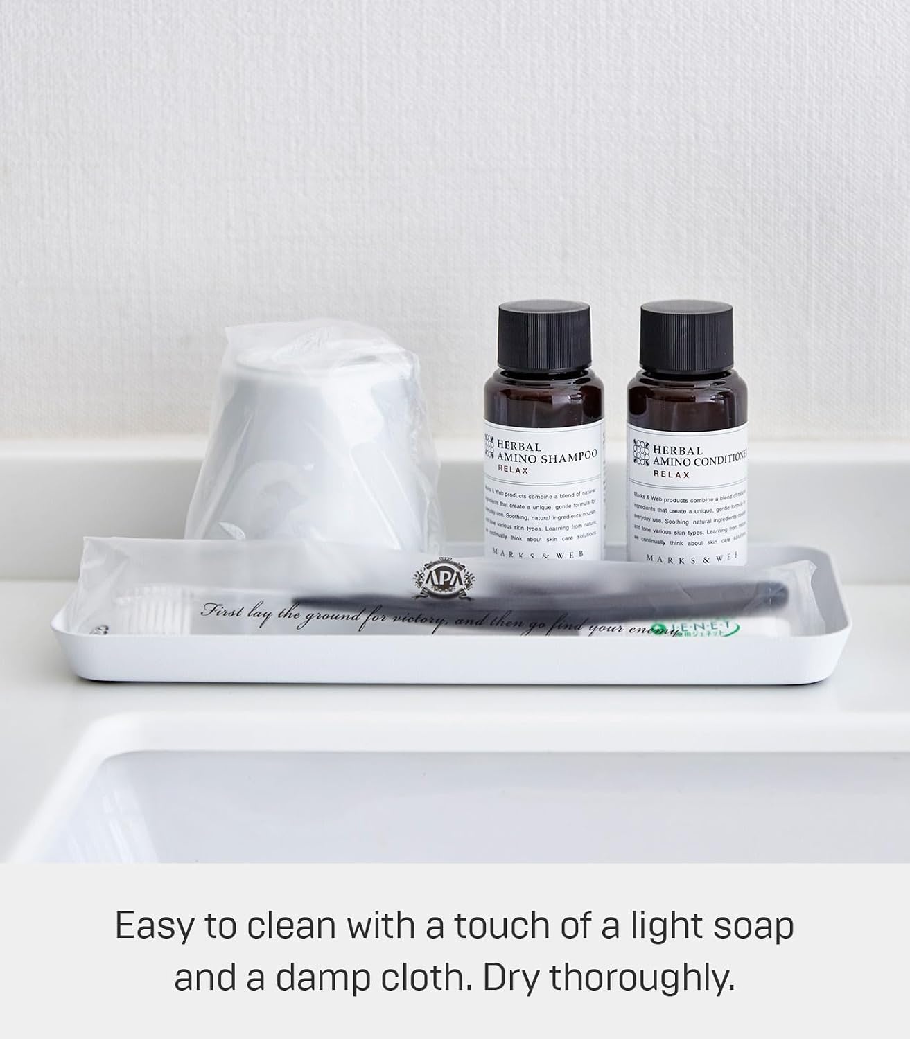 image:imageYAMAZAKI Home Tower Space Saving Vanity Tray 35 X 35 SteelWhite