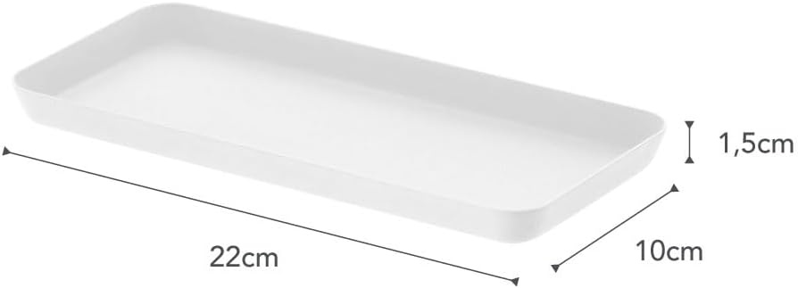 image:imageYAMAZAKI Home Tower Space Saving Vanity Tray 35 X 35 SteelWhite