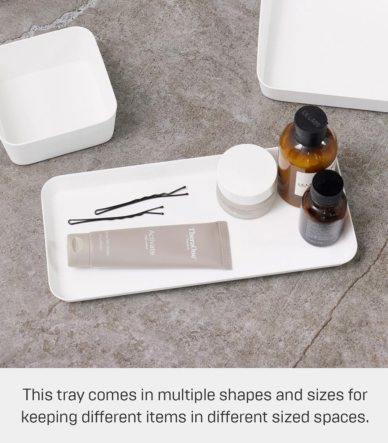 image:imageYAMAZAKI Home Tower Space Saving Vanity Tray 35 X 35 SteelWhite