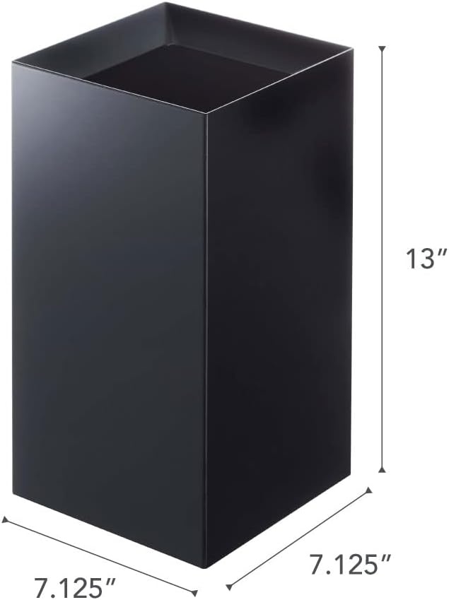 image:imageYAMAZAKI Home Tower Trash Can Modern Garbage Waste Basket with Handle for Kitchen Bedroom Bathroom Office Short Abs Plastic 24 Gallons 9 LitersBlack