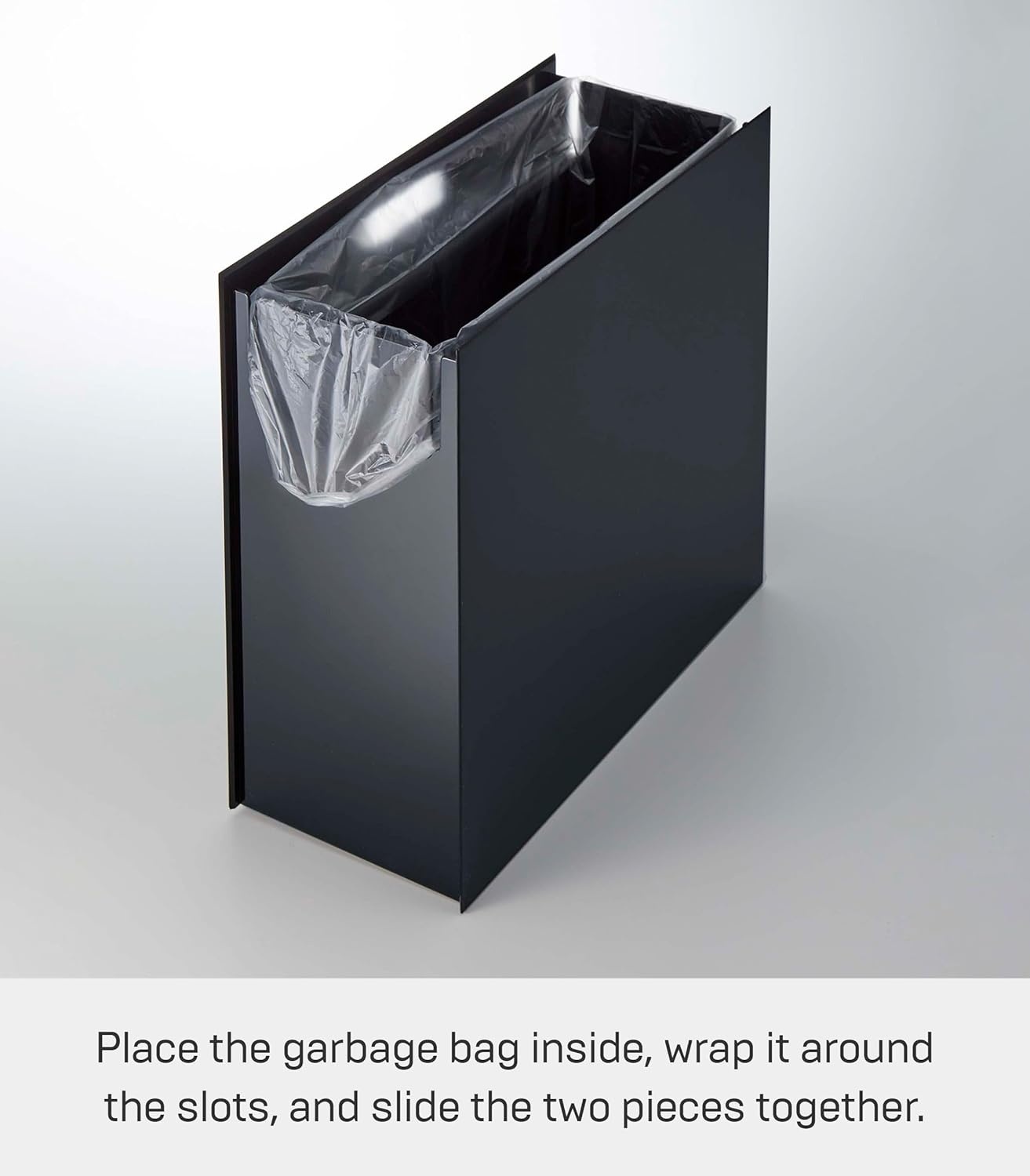image:imageYAMAZAKI Home Tower Trash Can Modern Garbage Waste Basket with Handle for Kitchen Bedroom Bathroom Office Short Abs Plastic 24 Gallons 9 LitersBlack