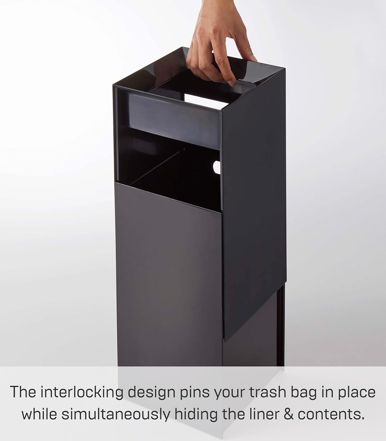 image:imageYAMAZAKI Home Tower Trash Can Modern Garbage Waste Basket with Handle for Kitchen Bedroom Bathroom Office Short Abs Plastic 24 Gallons 9 LitersBlack