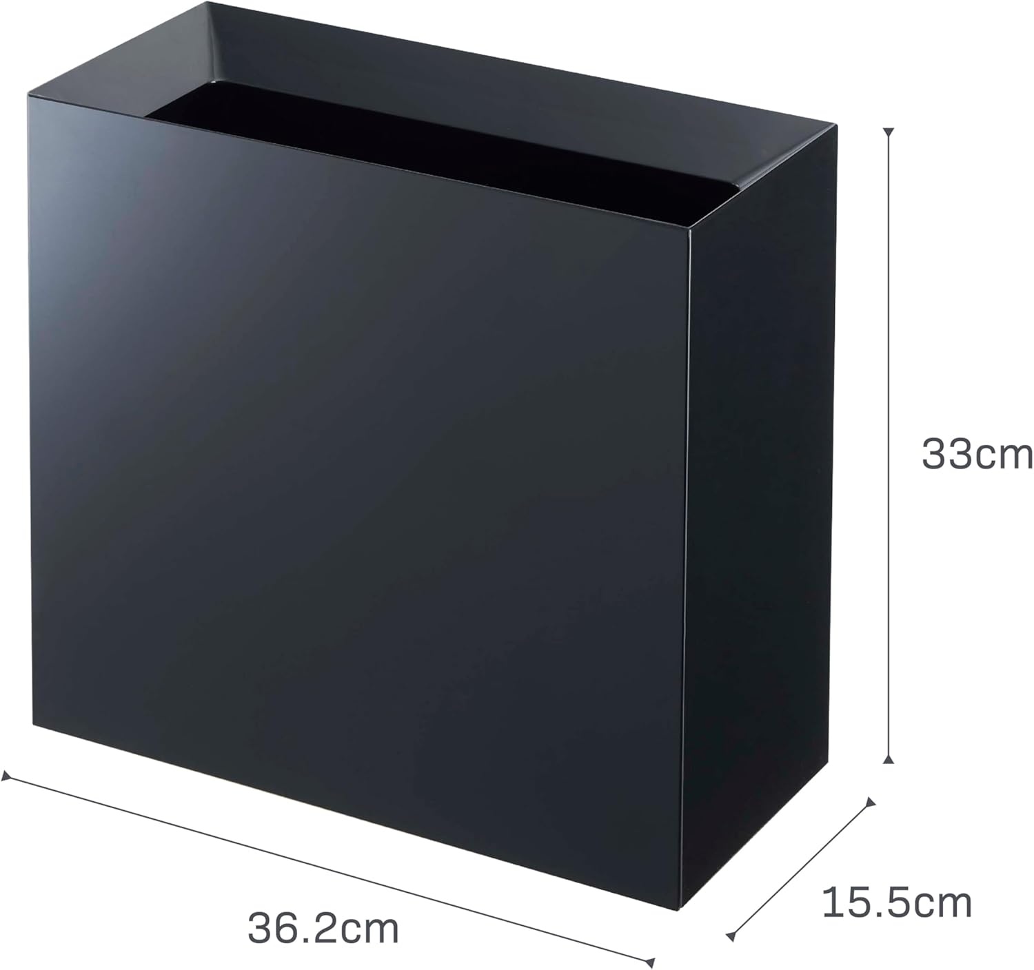 image:imageYAMAZAKI Home Tower Trash Can Modern Garbage Waste Basket with Handle for Kitchen Bedroom Bathroom Office Short Abs Plastic 24 Gallons 9 LitersBlack