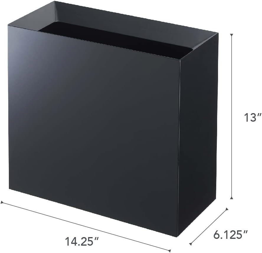 image:imageYAMAZAKI Home Tower Trash Can Modern Garbage Waste Basket with Handle for Kitchen Bedroom Bathroom Office Short Abs Plastic 24 Gallons 9 LitersBlack