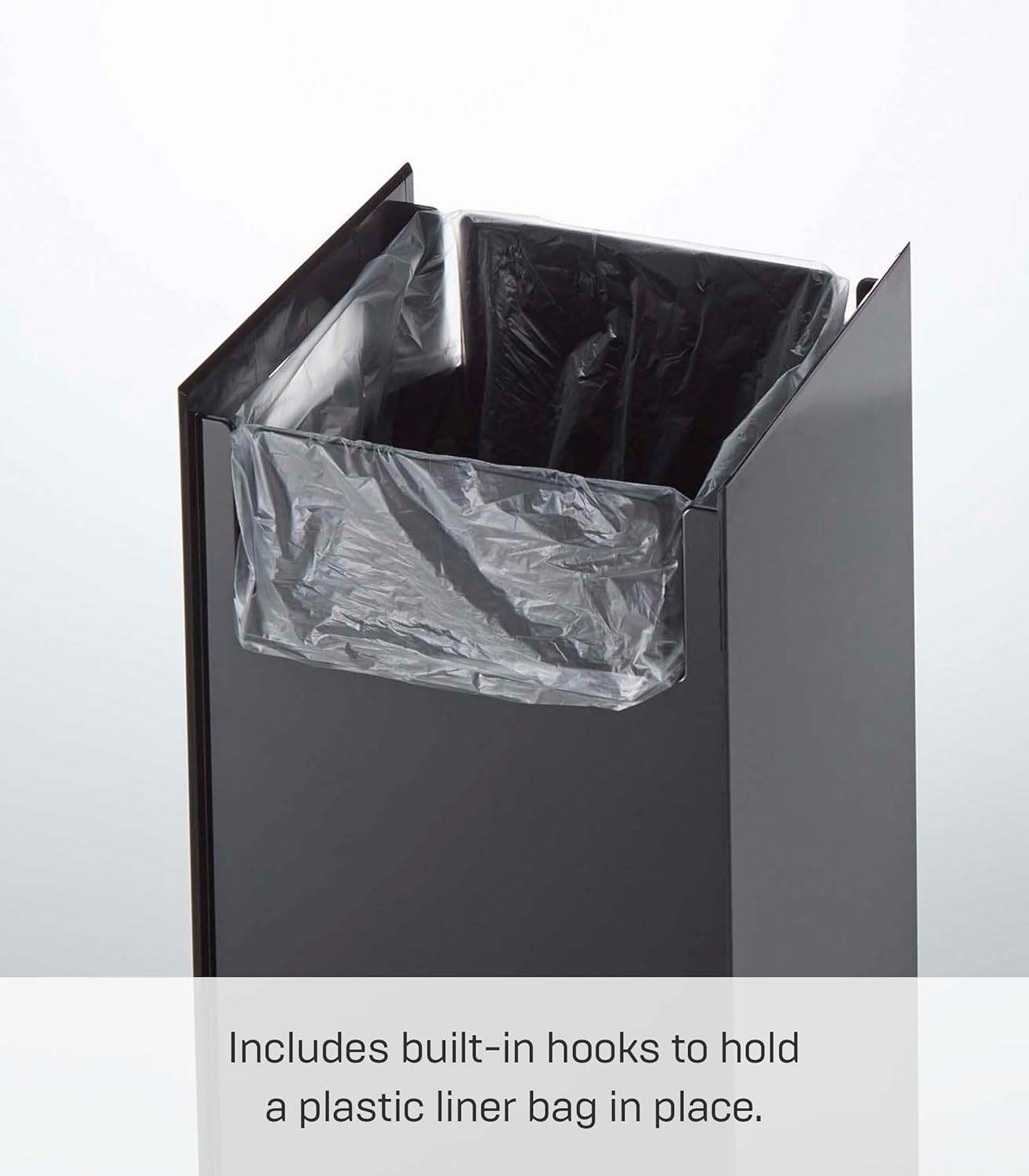 image:imageYAMAZAKI Home Tower Trash Can Modern Garbage Waste Basket with Handle for Kitchen Bedroom Bathroom Office Short Abs Plastic 24 Gallons 9 LitersBlack